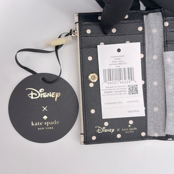Kate Spade Disney X Kate Spade New York Minnie Small Slim Bifold Wallet - Picture 11 of 16